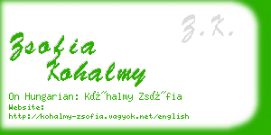 zsofia kohalmy business card